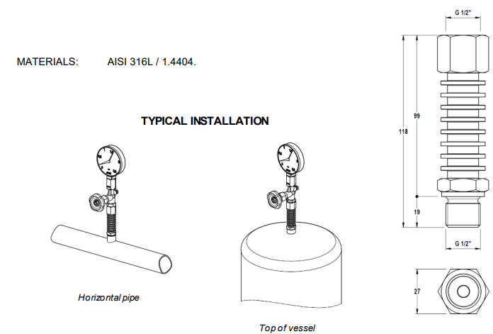 Ống siphon Adca Model GSV